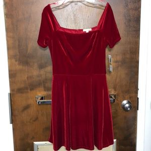 Red Square Neck Christmas dress ♥️